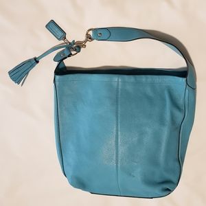 Coach Turquoise Leather Tote Bag